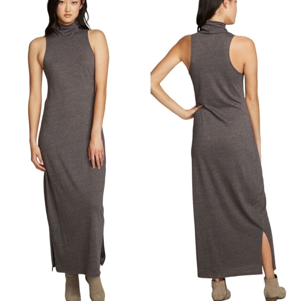 NWT Chaser Turtle Neck Tank Maxi Dress With Side Slits